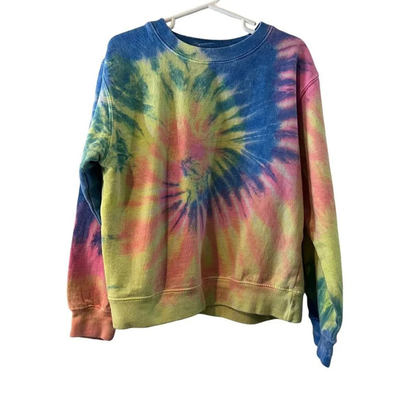 Dreamaids Kids Girls Tie Dye Pullover Crewneck Sweatshirt Medium Colorful Knit - Picture 1 of 4